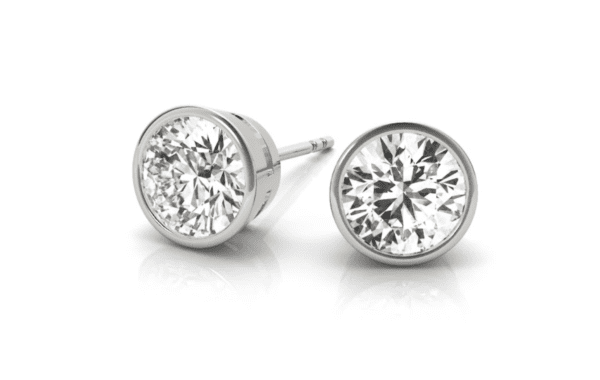 Bezel-Set Diamond Earrings